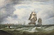 Ebenezer Colls A Royal Naval Squadron running out of Portsmouth Germany oil painting artist